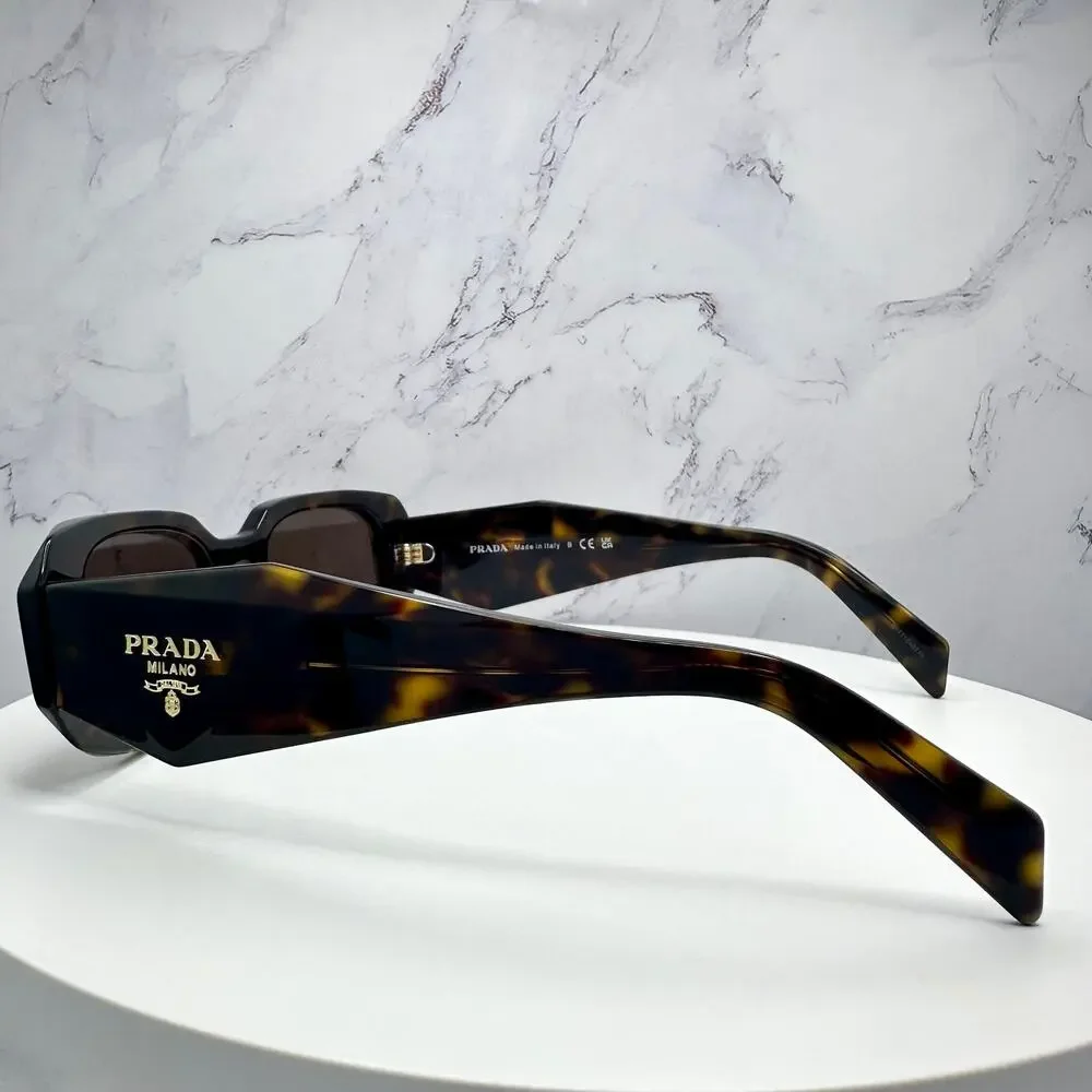 PRADA Sunglasses New Brown Tortoise Acetate PR 17WS Symbole Logo Italy Authentic